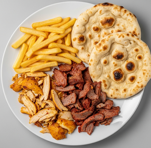 16. Combo Mix Shawarma Chips & 2 Naan Bread 